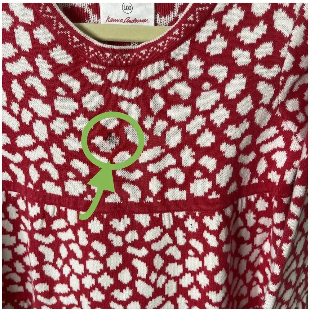 Hanna Andersson white and red sweater dress Sz 4